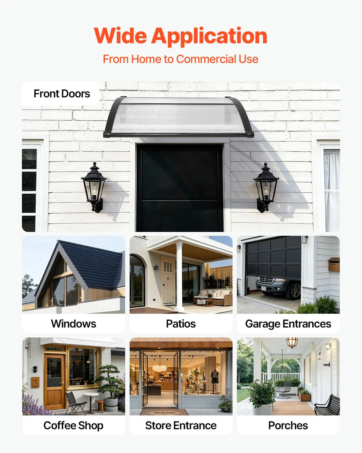 Awnings for Door Entrance,Exterior Front DoorWindow Awnings with Drainage
