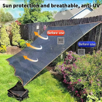 90% Blackout Cloth (Black) UV-Resistant Shade Net with Reinforced Rivets