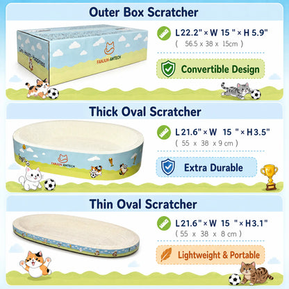 Heavy Duty Cat Scratcher Lounge,3-in-1 Stackable Large Cat Scratching Bed