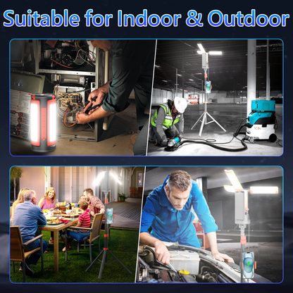 3-Head LED Camping Light with 10000mAh Power Bank