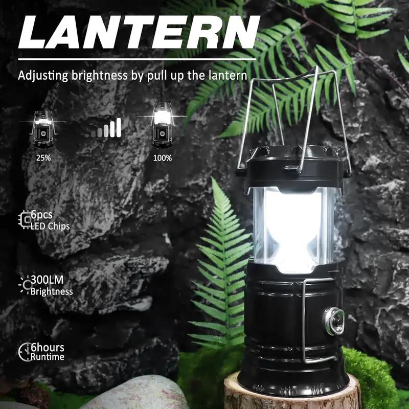 Solar Camping Lantern 4-Pack - Rechargeable LED Lights