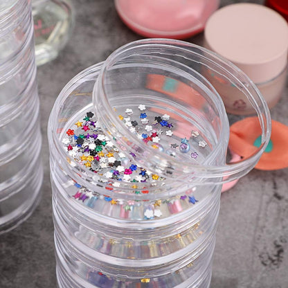 2-Piece 5-Compartment Clear Round Storage Container Set