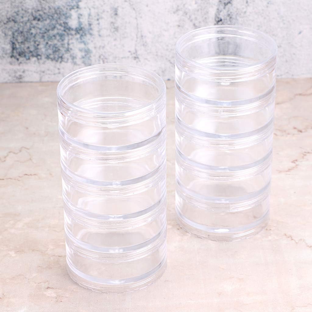 2-Piece 5-Compartment Clear Round Storage Container Set