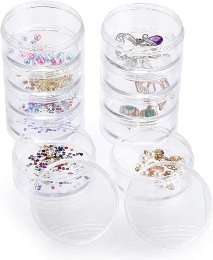 2-Piece 5-Compartment Clear Round Storage Container Set