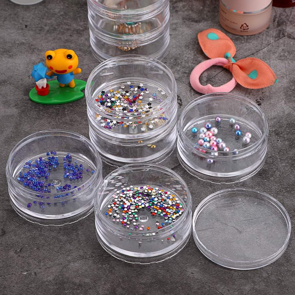 2-Piece 5-Compartment Clear Round Storage Container Set