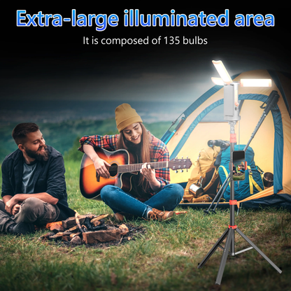 3-Head LED Camping Light with 10000mAh Power Bank