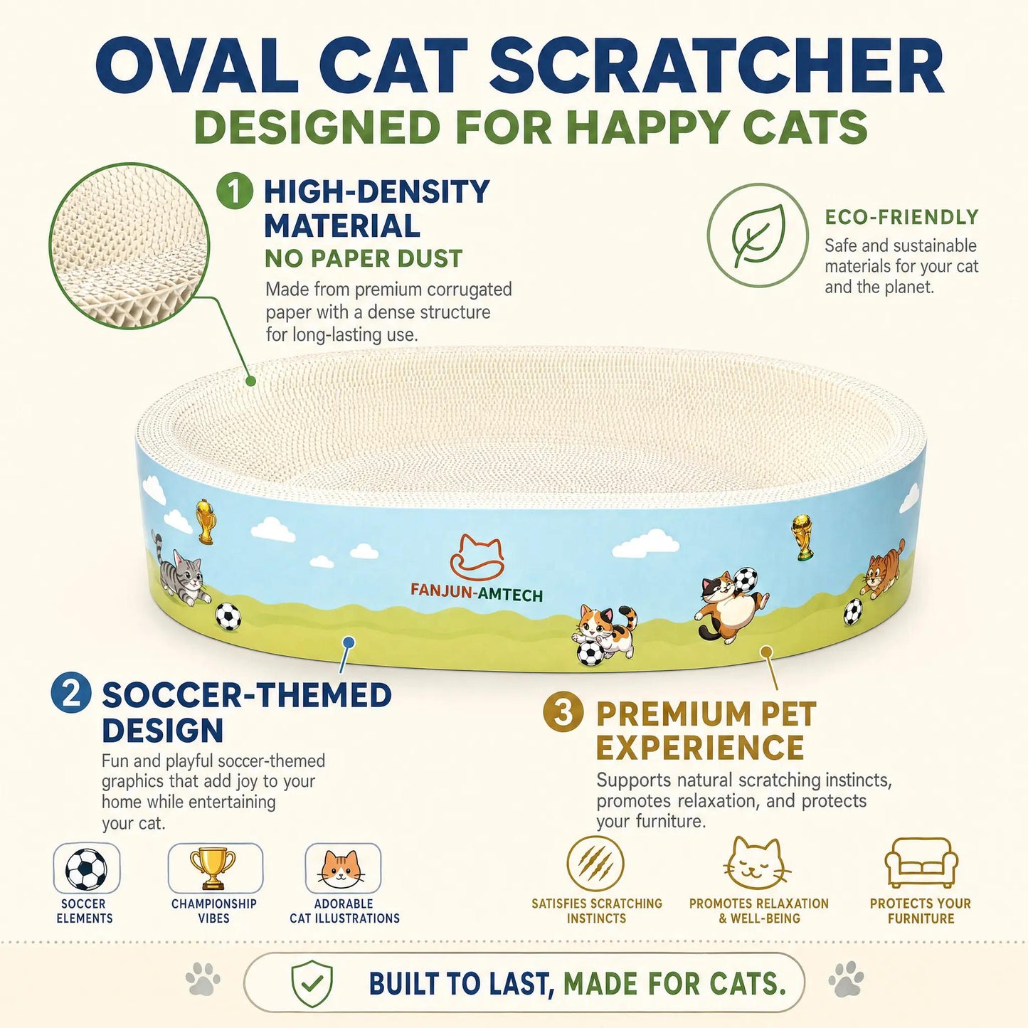 Heavy Duty Cat Scratcher Lounge,3-in-1 Stackable Large Cat Scratching Bed