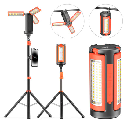 3-Head LED Camping Light with 10000mAh Power Bank