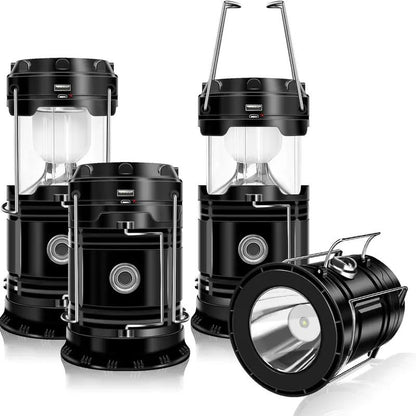 Solar Camping Lantern 4-Pack - Rechargeable LED Lights