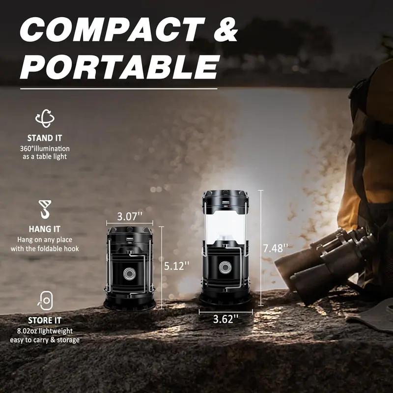 Solar Camping Lantern 4-Pack - Rechargeable LED Lights