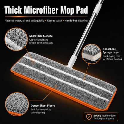 3-Tank Hands-Free No-Rinse Flat Mop with Bucket