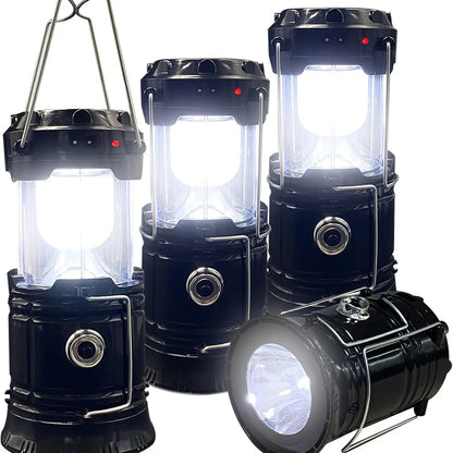 Solar Camping Lantern 4-Pack - Rechargeable LED Lights