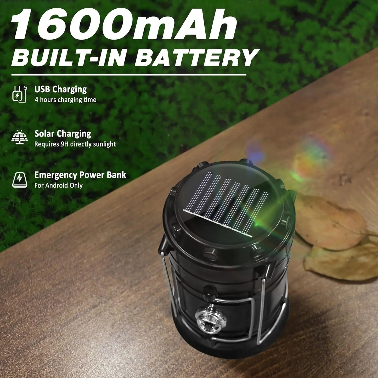 Solar Camping Lantern 4-Pack - Rechargeable LED Lights