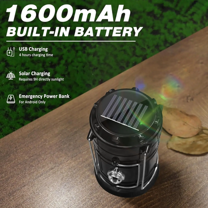 Solar Camping Lantern 4-Pack - Rechargeable LED Lights