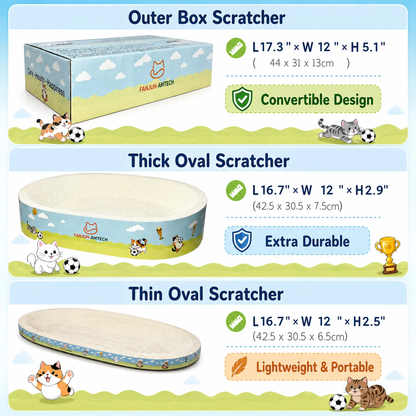 Heavy Duty Cat Scratcher Lounge,3-in-1 Stackable Large Cat Scratching Bed