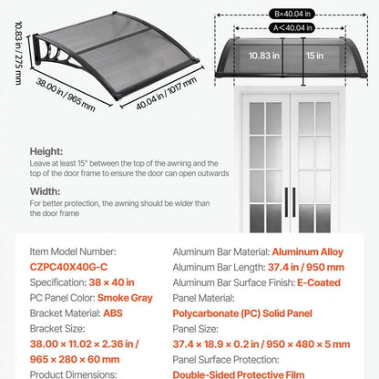 Awnings for Door Entrance,Exterior Front DoorWindow Awnings with Drainage
